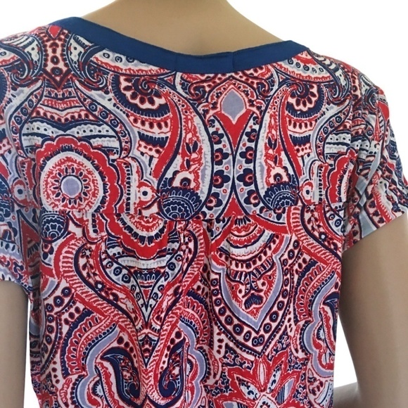 Rxb Paisley 100% Rayon Tunic Top Blouse Shirt Tank Colourful Hi Low Flowy - Picture 11 of 14